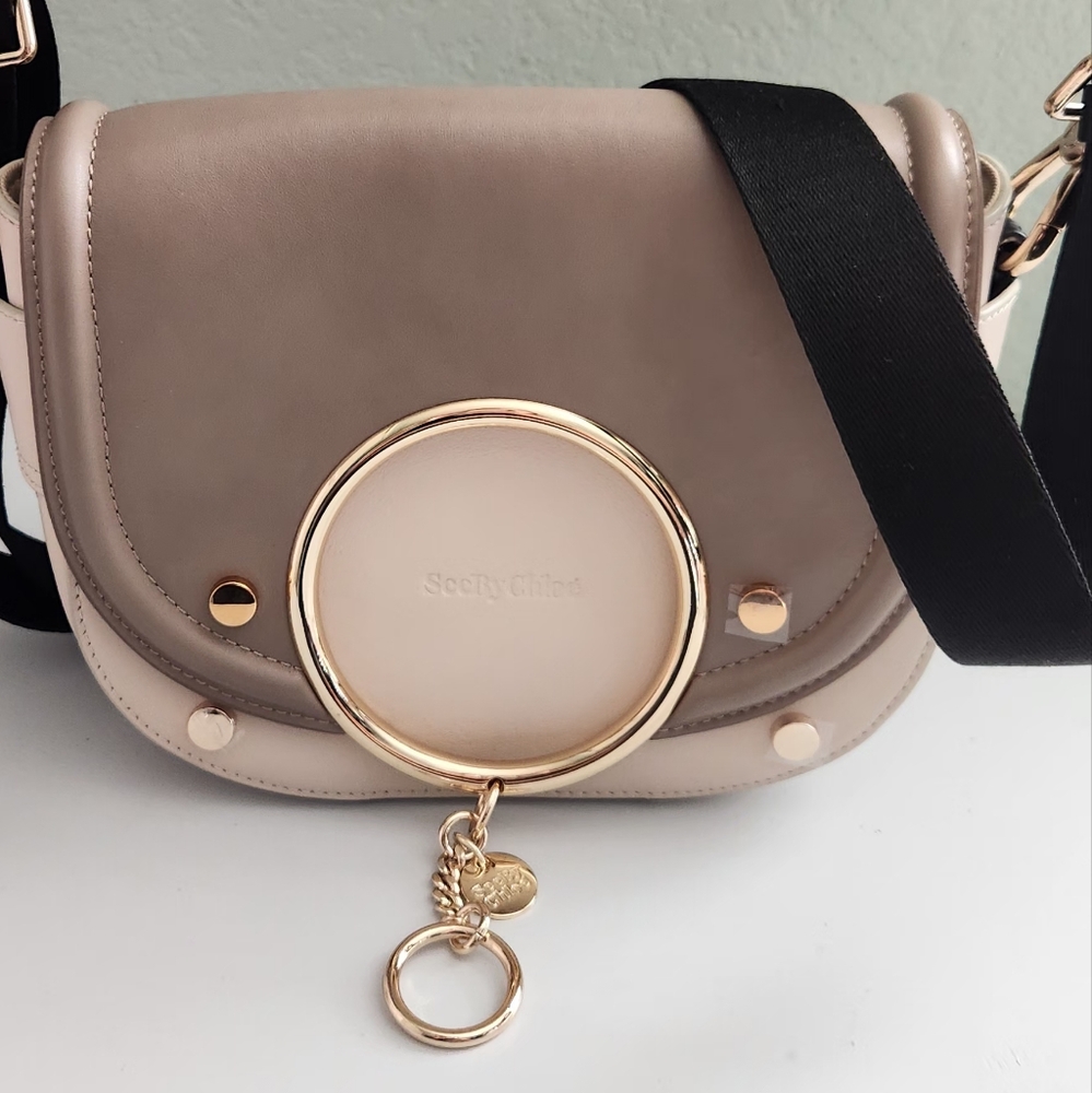 See By Chloe Beige Crossbody Bag with Gold Accents Hanna mini